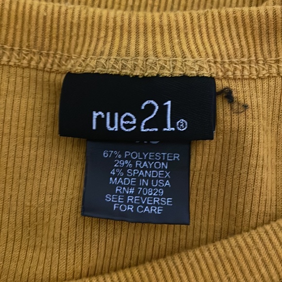 Rue 21 * Gold-Orange Color * Short Sleeve Ribbed Top * XS - Picture 5 of 10